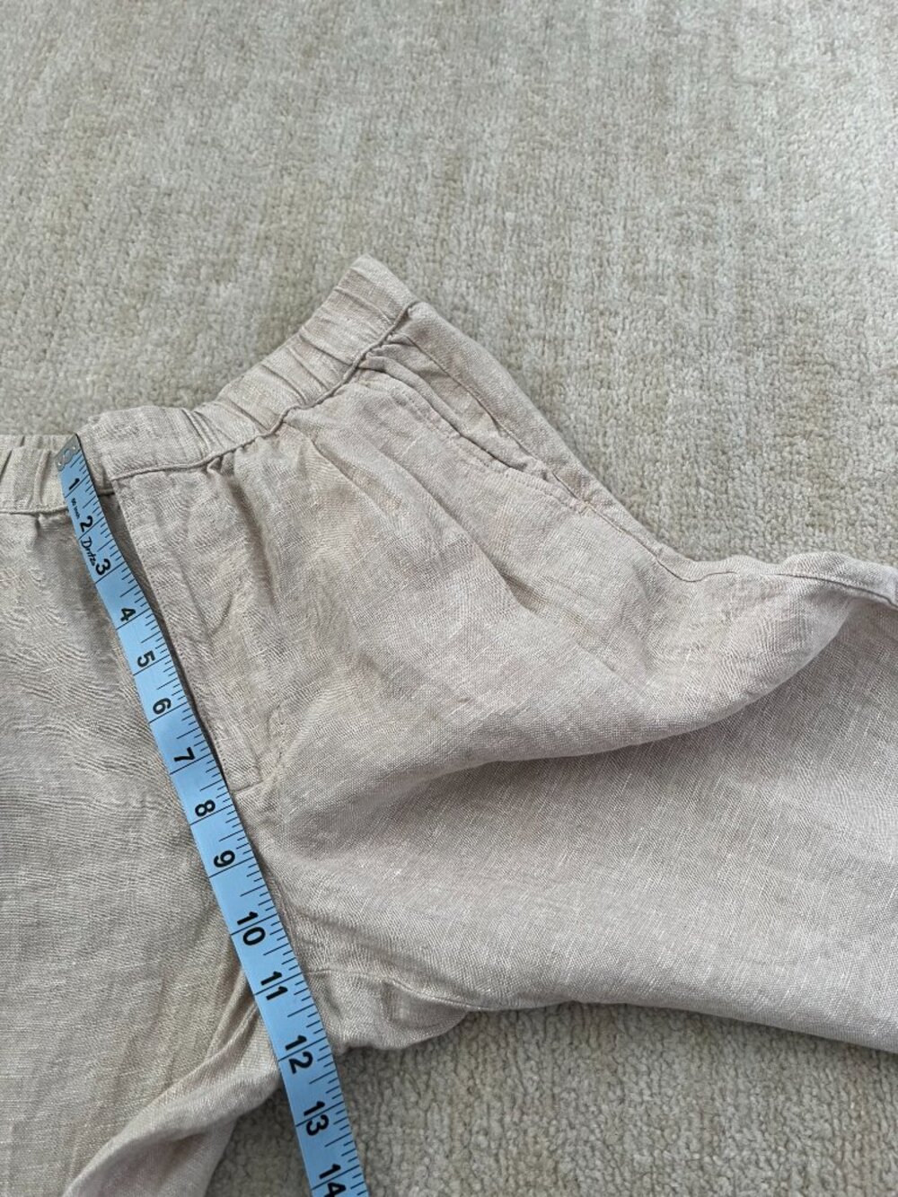 PACT 100% Organic Linen Wide Leg Pants Beige Tan High Rise Casual Trouser S - Picture 7 of 12